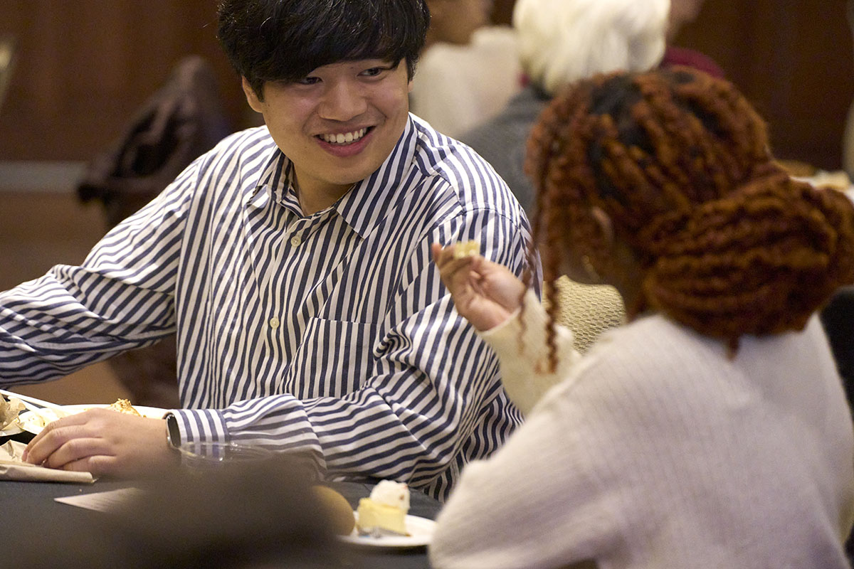 Students engage in conversation