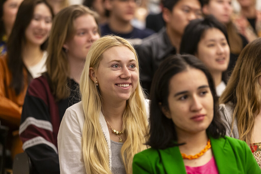 Students sit in audience