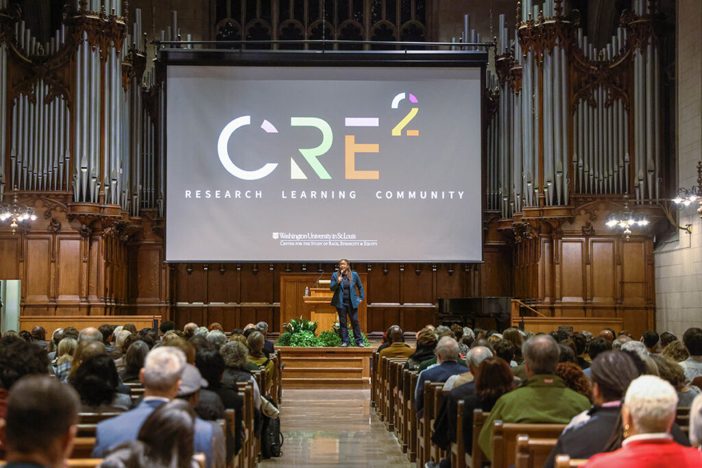 Heather McGhee speaks in Graham Chapel