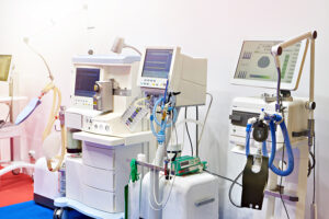 Medical ventilators on store exhibition
