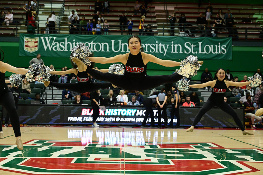 Cheerleaders perform