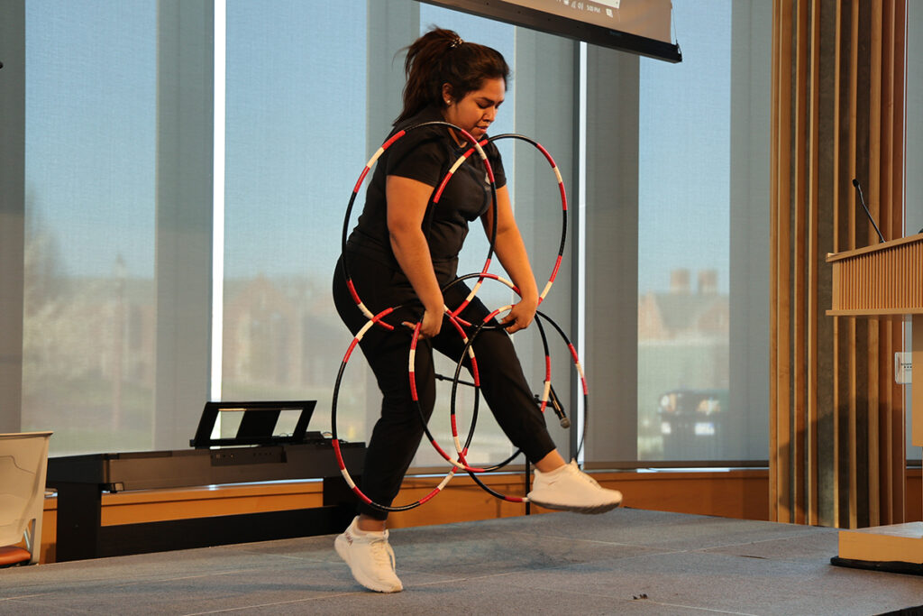 Performance of a Native American hoop dance