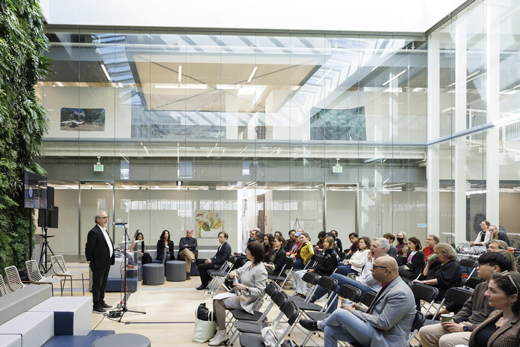 Speaker in front of an audience