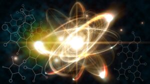 illustration of nuclear physics concept