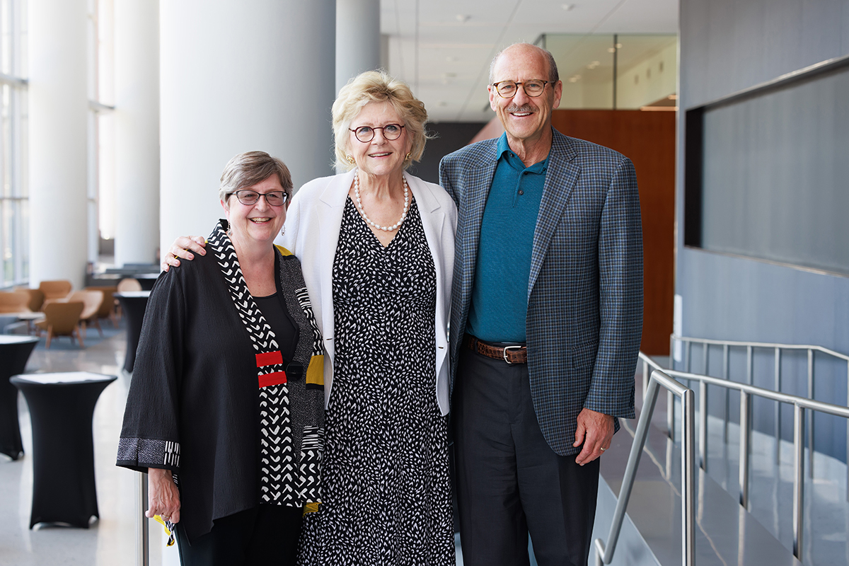 Carolyn Baum (center) is honored at a symposium