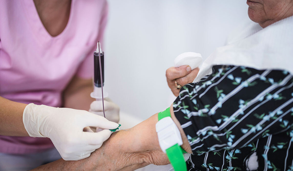 person getting blood drawn