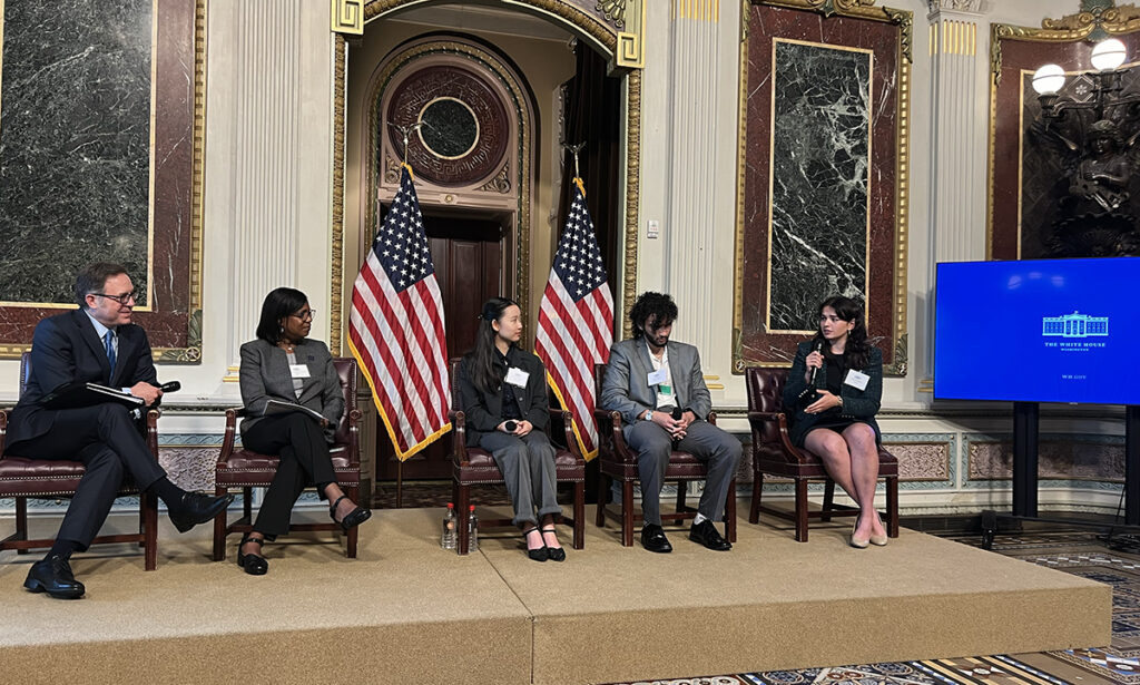 Panelists in conversation at the White House