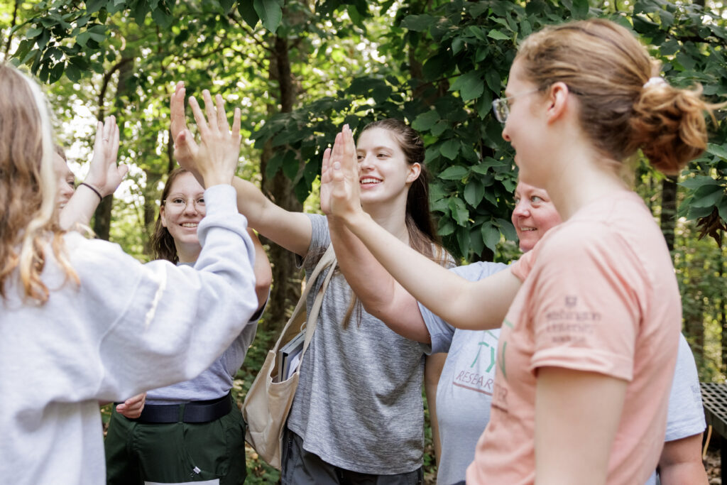 2024-07-23 -- TERA (Tyson Environmental Research Apprenticeship) participants study mosquitoes at Tyson Research Center. TERA is a field research internship program for high school students.