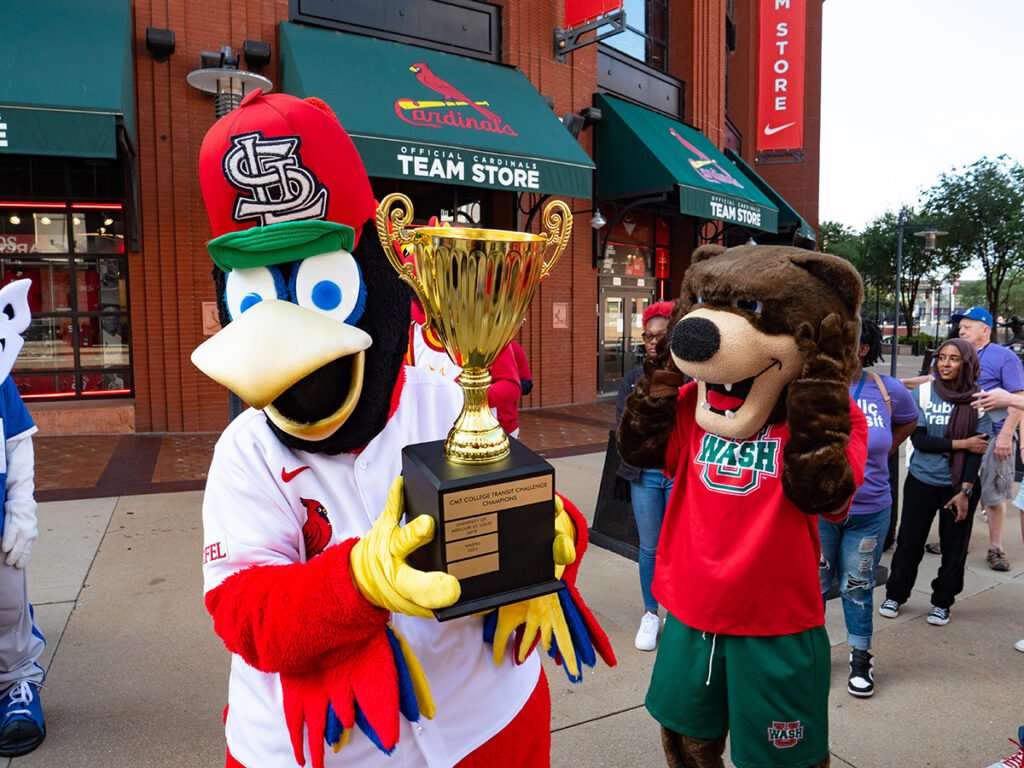 Fredbird with the WashU Bear