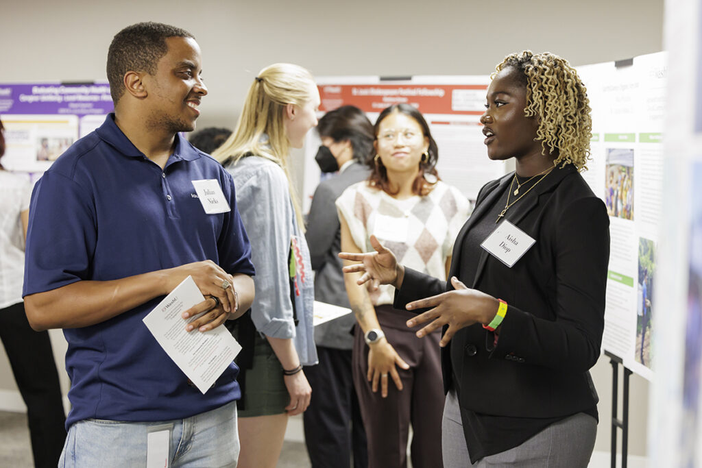 Participants engage in conversation