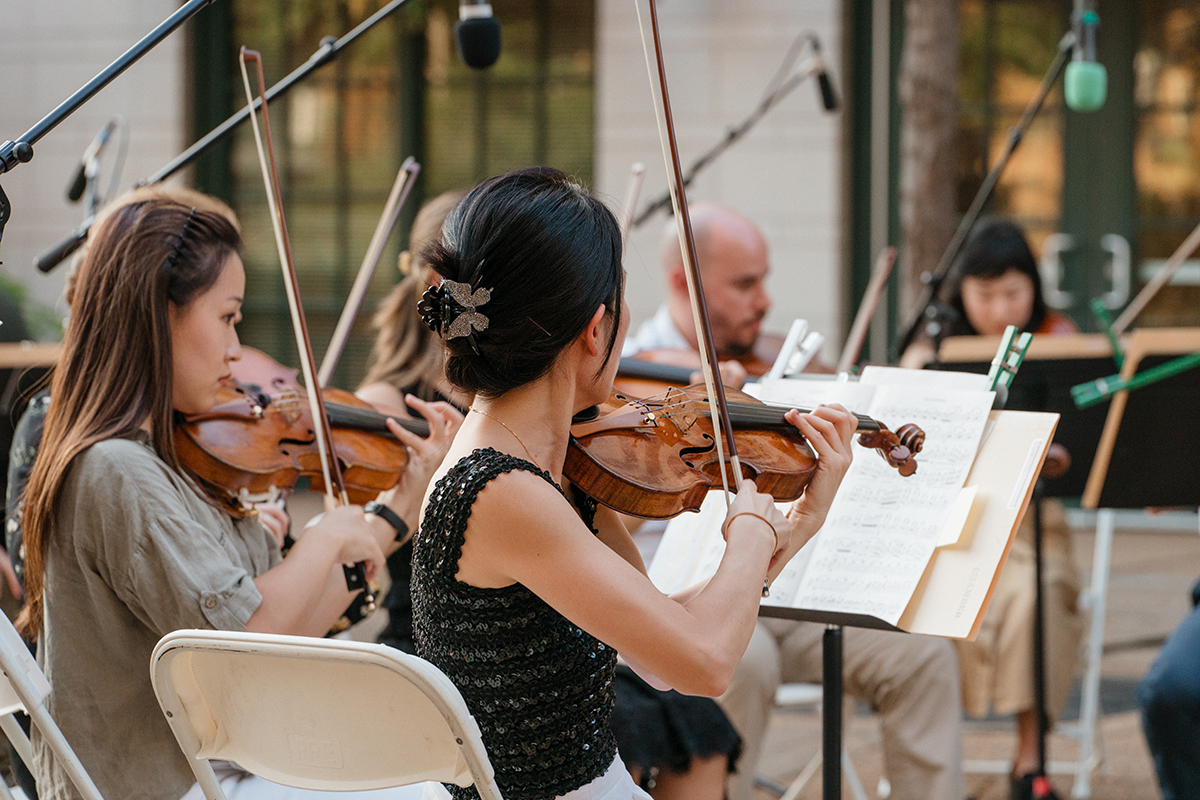 Members of the St. Louis Symphony perform