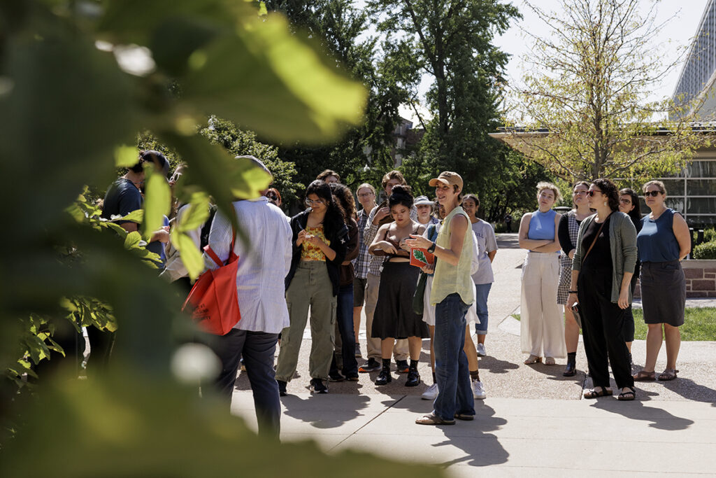 Froggi VanRiper leads a foraging tour