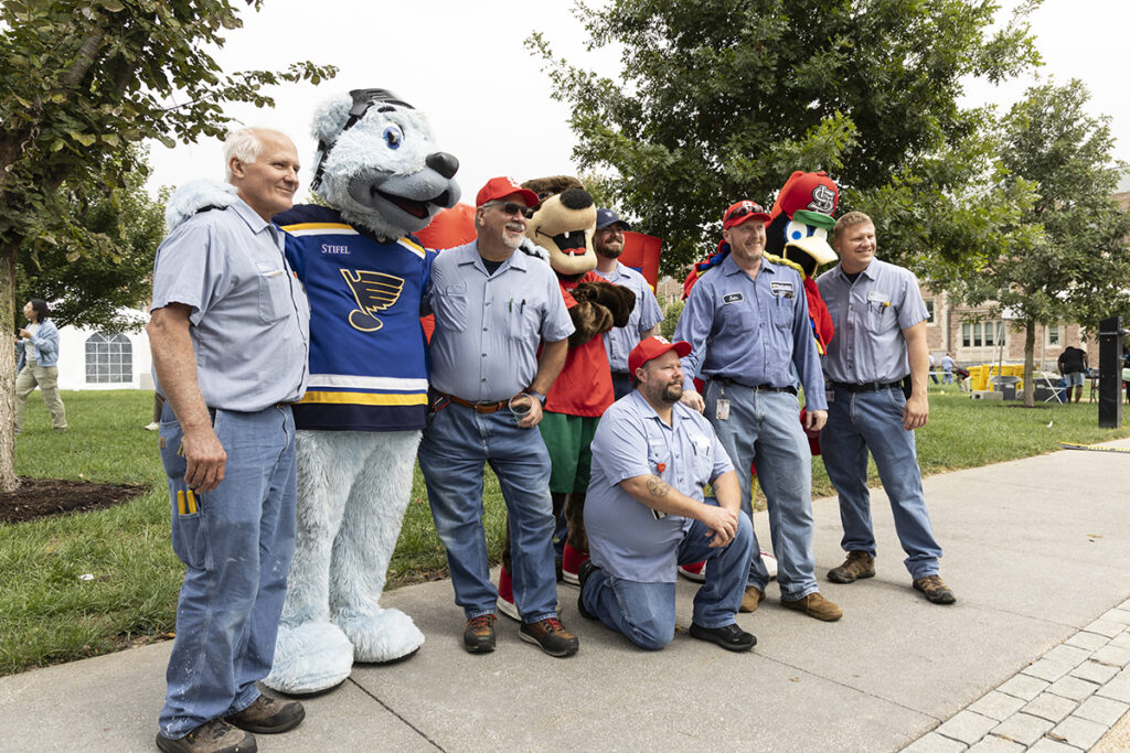 staff appreciation with mascots