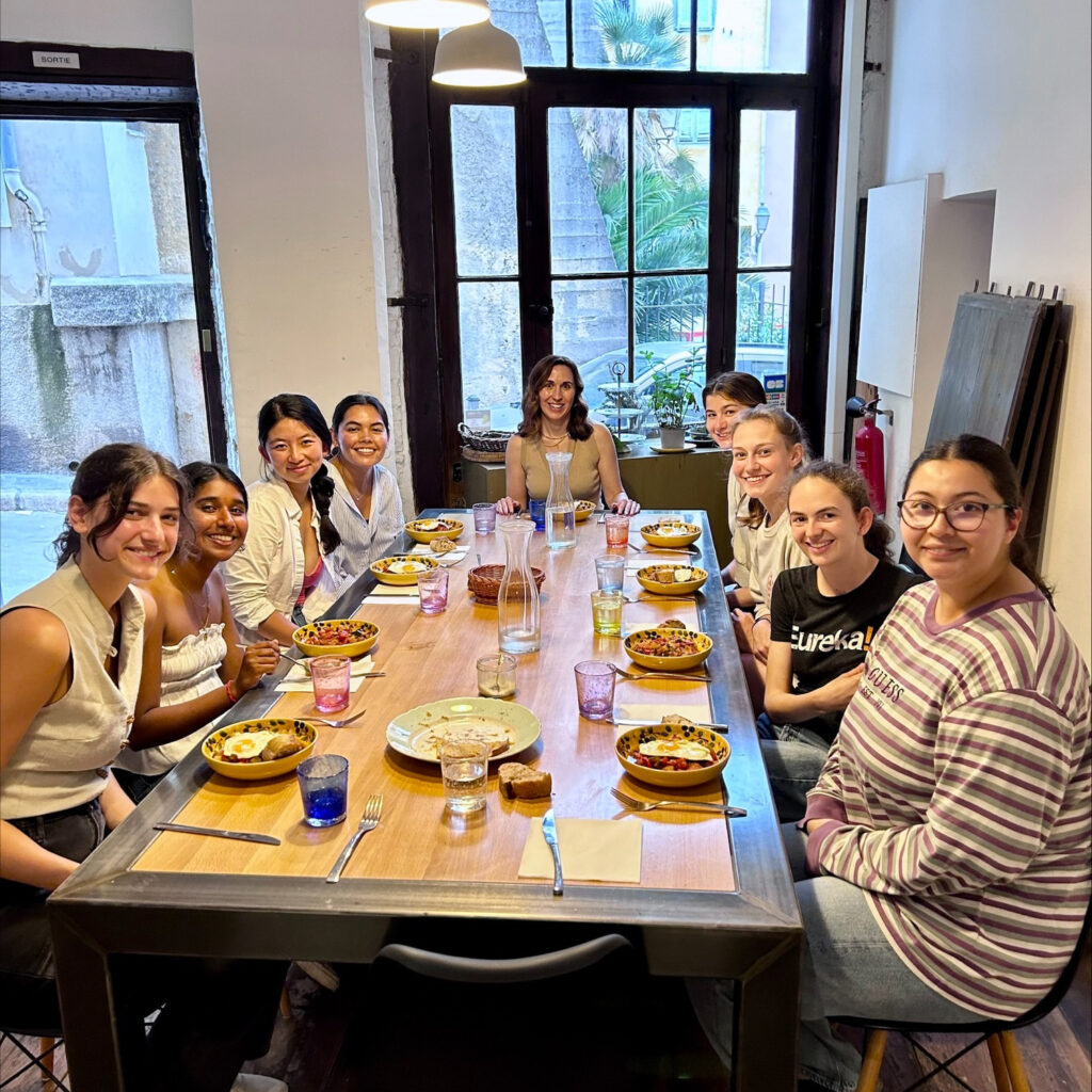 Estephanie Estrada (fourth from left), a senior majoring in psychological and brain sciences and minoring in French in Arts & Sciences, worked in nephrology for her hospital internship. She loved living in Nice and enjoying time with her fellow WashU students, in and outside the classroom. (Courtesy photo)