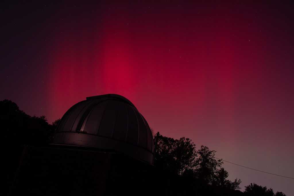 aurora borealis at Tyson Research Center