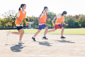 children line up for a race