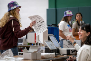 student votes at the Athletic Complex