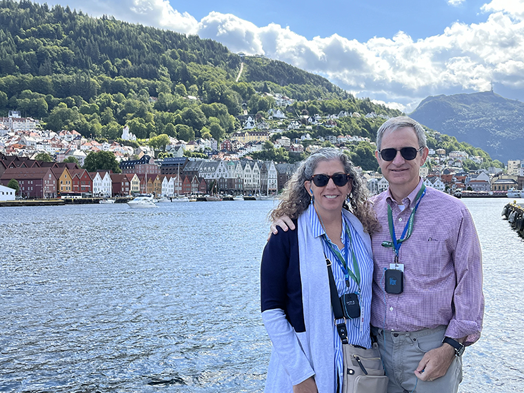 Howard and Jamie Demsky soak up the beauty of Bergen, Norway. (Courtesy photo)