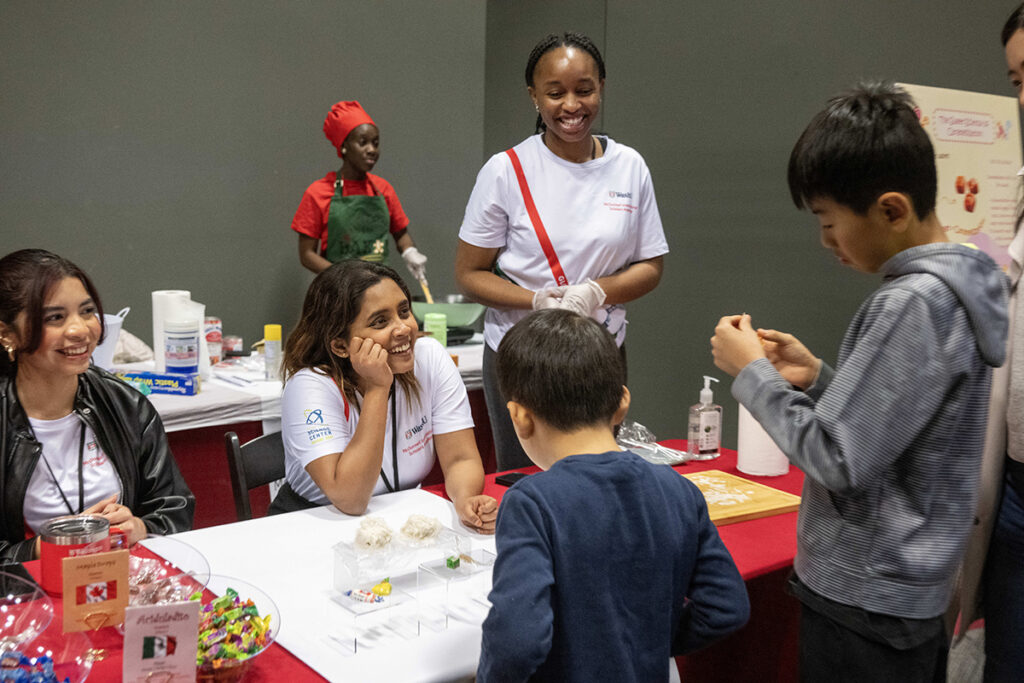 Students conduct a food experiment