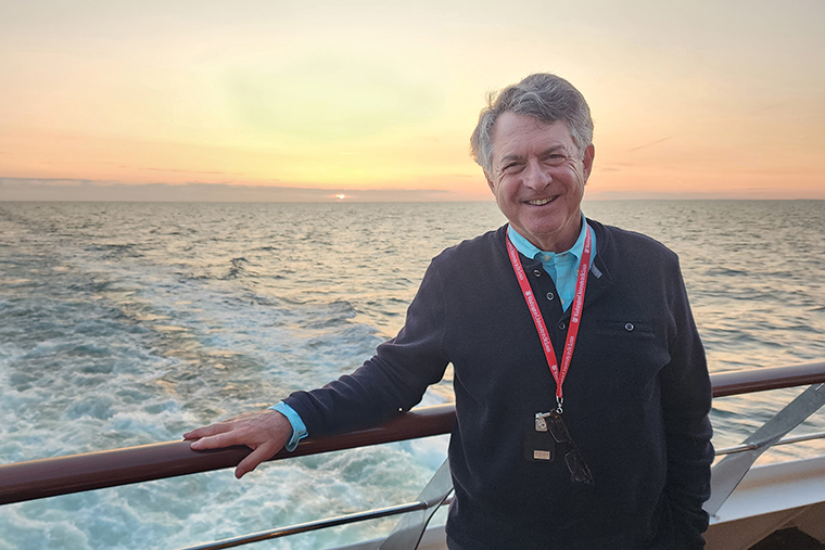 Richard Galen cruises the Baltic Sea at sunset. (Courtesy photo)