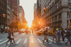 busy city intersection