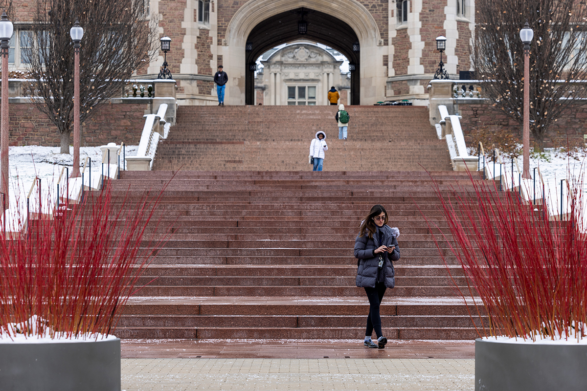 Shot of snow on campus