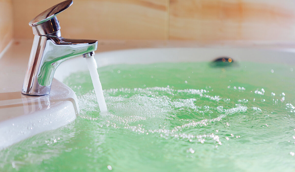 a faucet over a bathtub