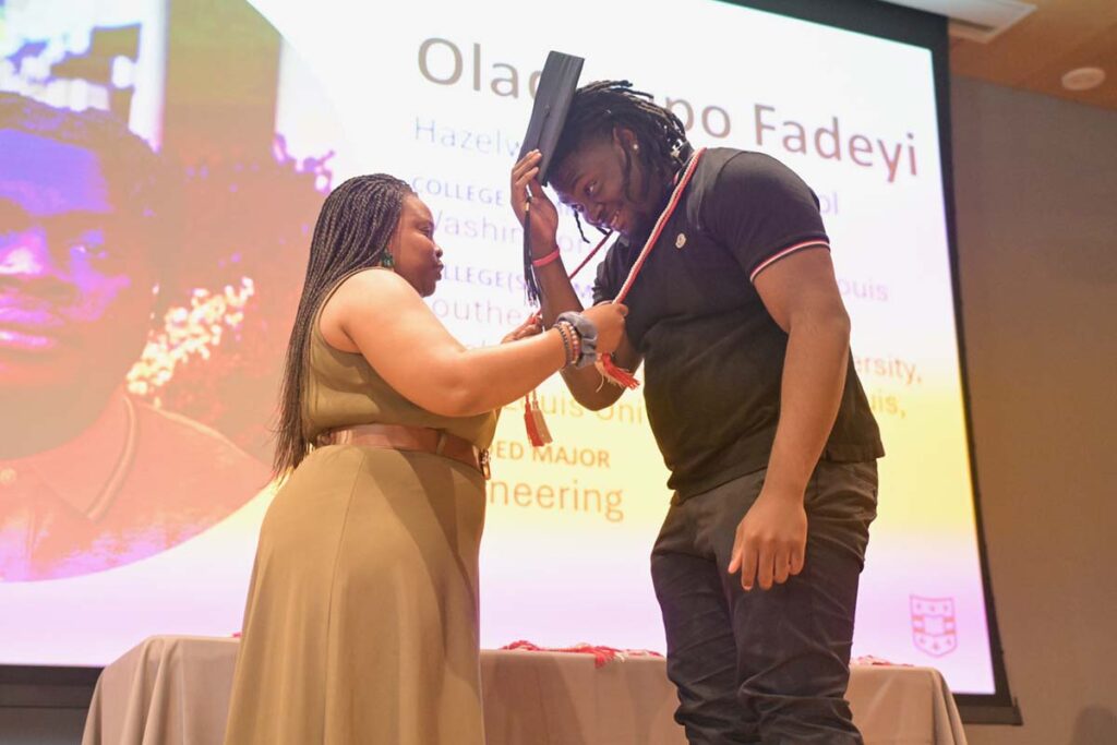 Student corded at College Prep Program graduation