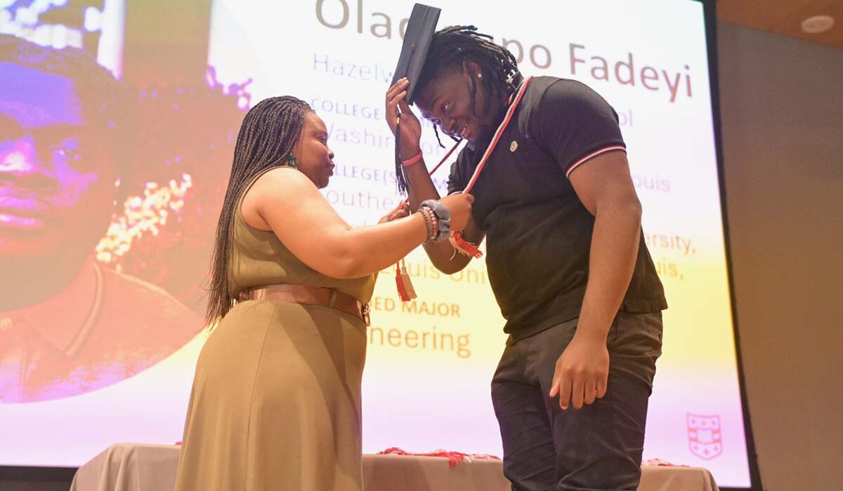 Student corded at College Prep Program graduation