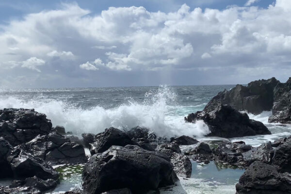 When waves meet the shore, sea spray levels up