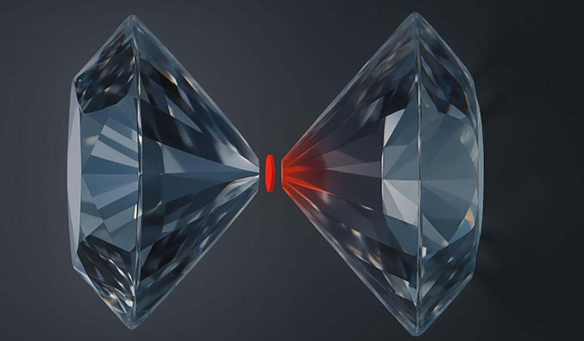two diamonds serving as an anvil