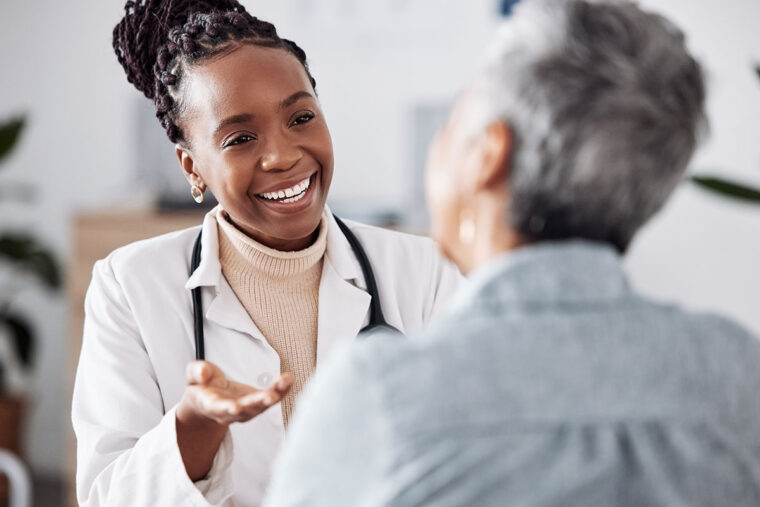 a doctor talking to a patient