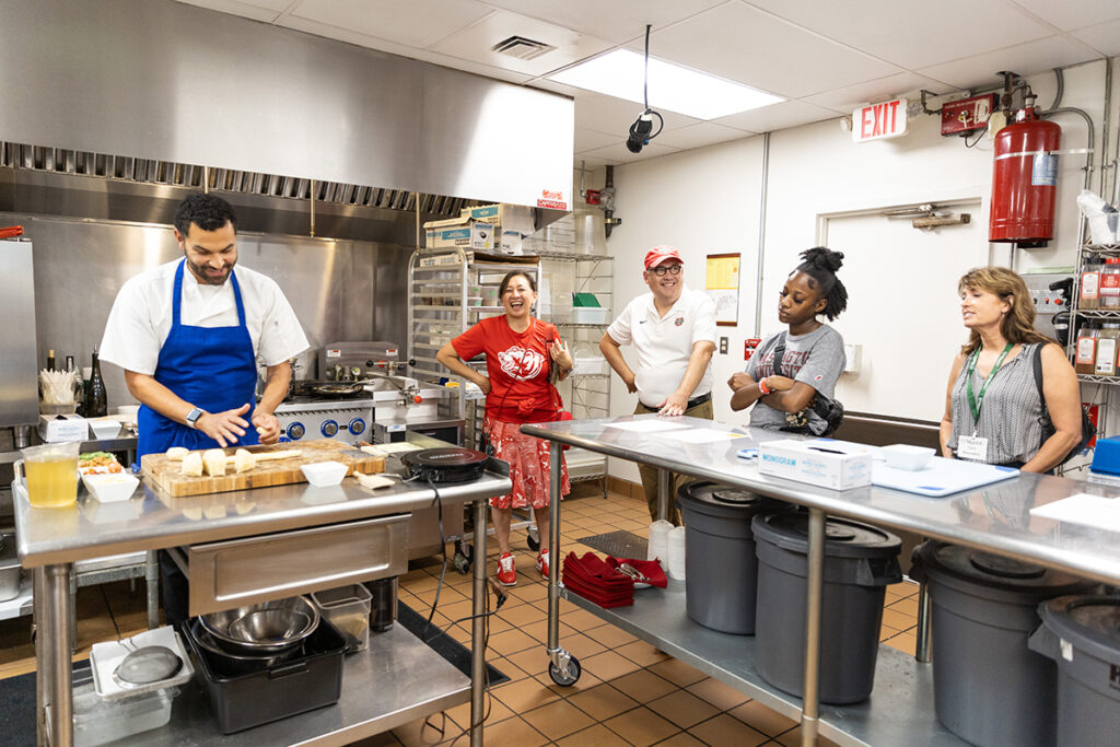 students take a cooking class