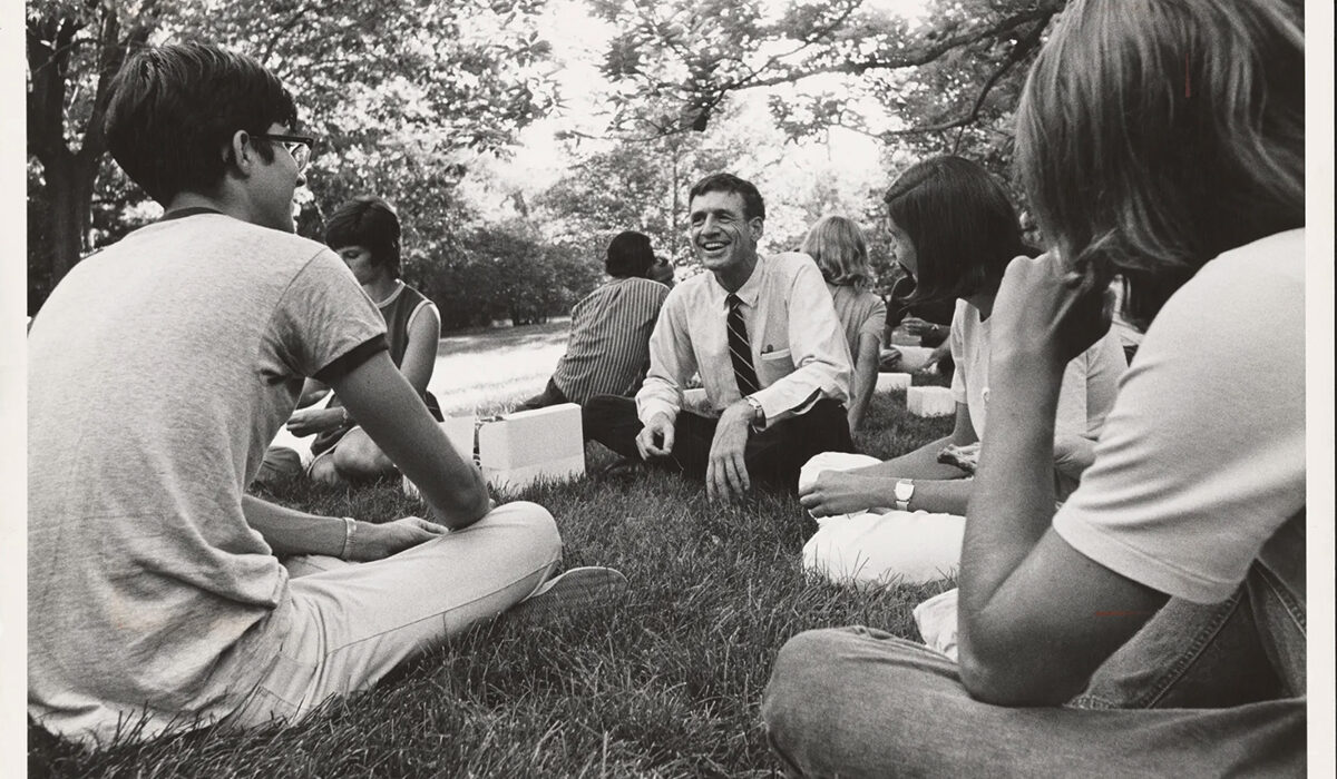 Danforth with students