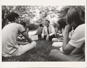 Danforth with students