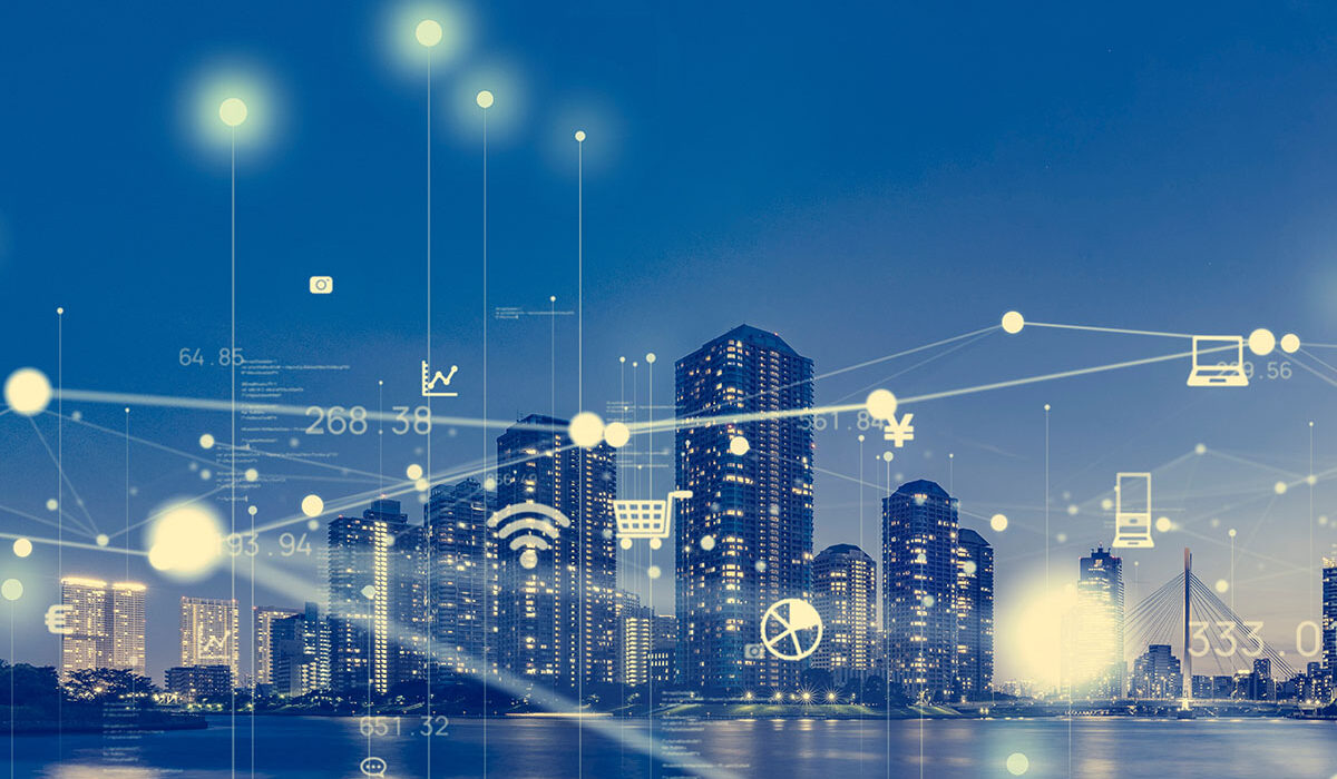 a digital city illustration