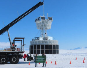 a scientific instrument about to be launched on a balloon