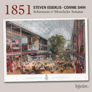 Album cover, “Schuman and Moscheles: 1851 Cello Sonatas” (2026), by Steven Isserlis and Connie Shih.