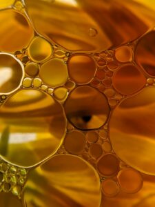 bubbles in amber glow