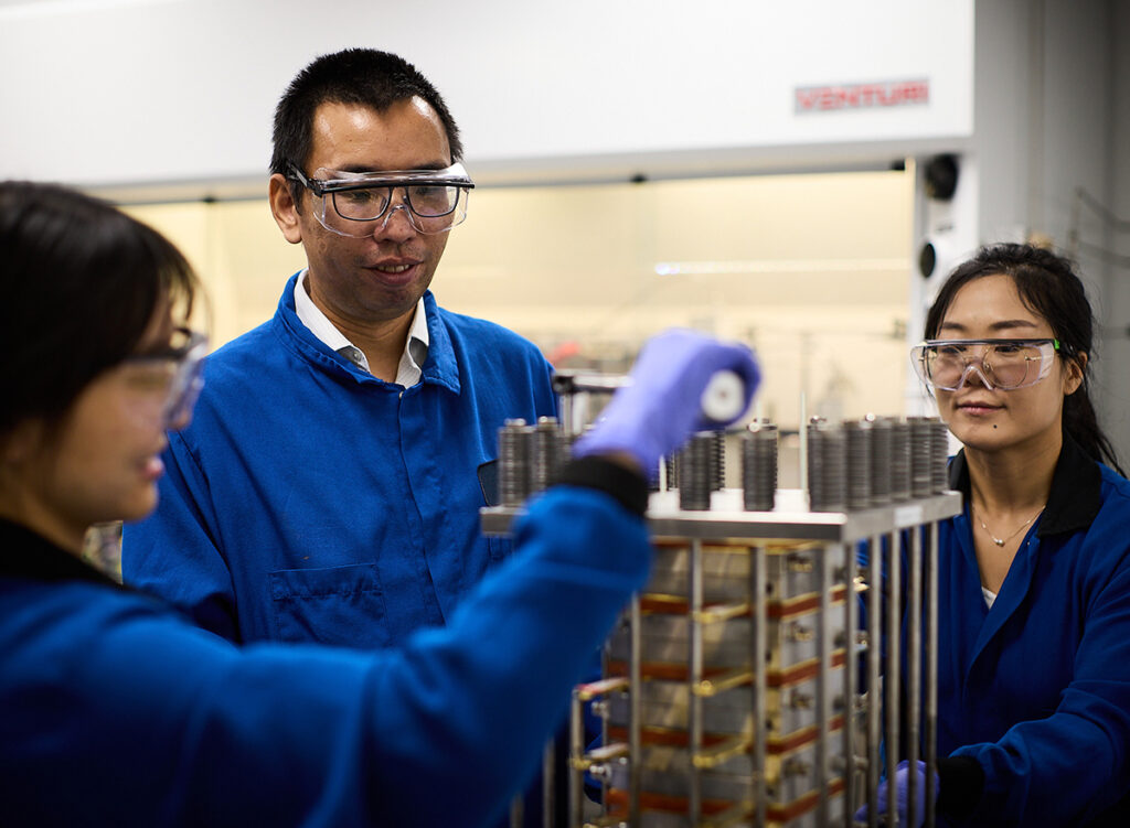 researchers in the lab