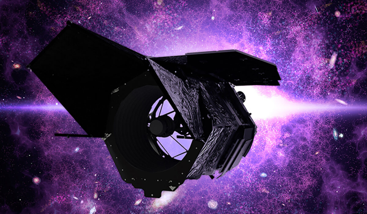 an illustration of a telescope in space