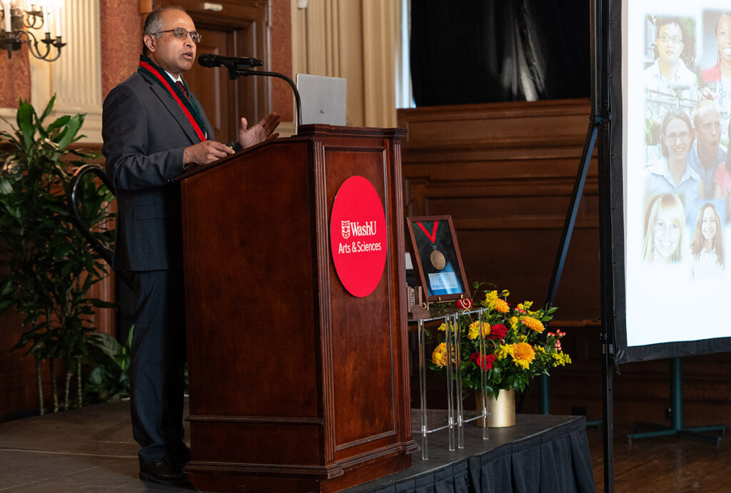 a man at a podium